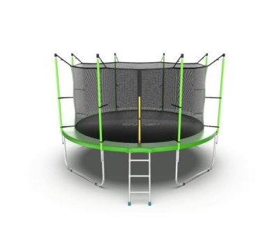 EVO JUMP Internal 12ft (Green) Батут с внутренней сеткой и лестницей, диаметр 12ft (зеленый)